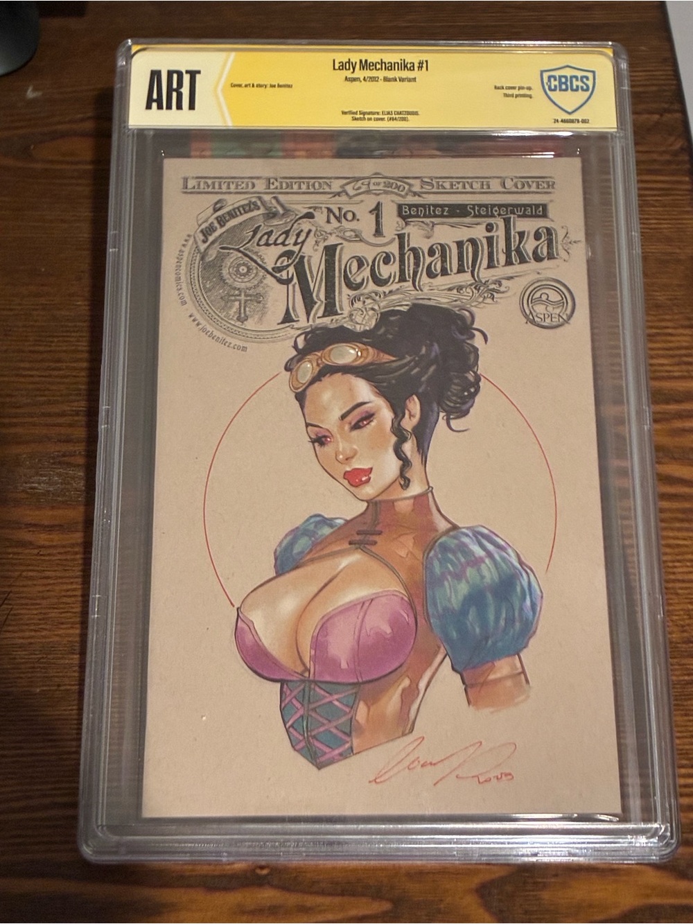 Lady Mechanika #1 Elias Chatzoudis Original Sketch CBCS Art Signed #64/200
